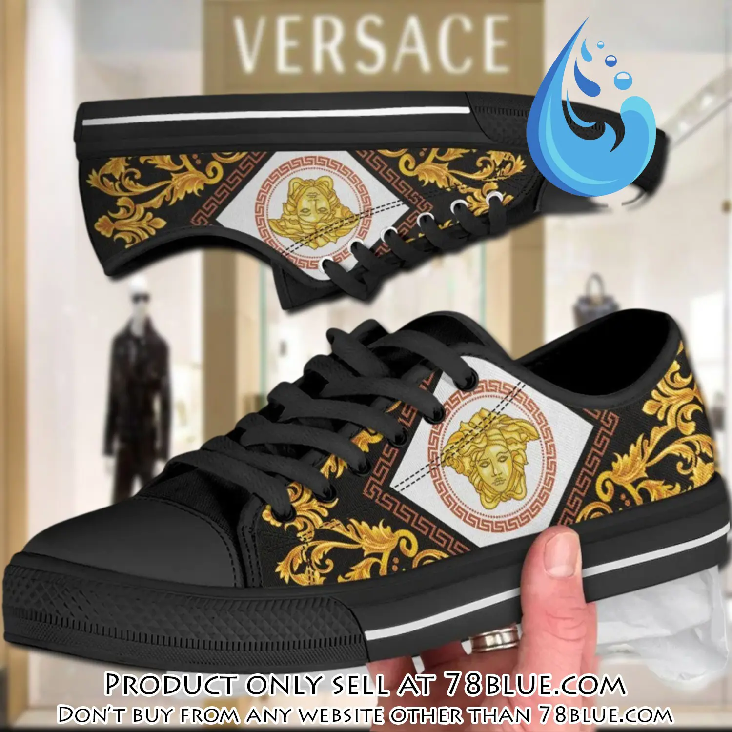 Versace medusa low top canvas shoes luxury brand gifts for men women 78b0530647